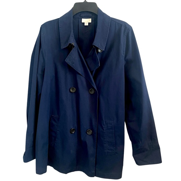 J Jill Navy Blue Double Breasted Jacket-Size Medium-Ladies - Picture 1 of 5